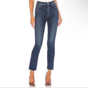 Agolde Nico High Rise Slim Denim Jeans in Fixation